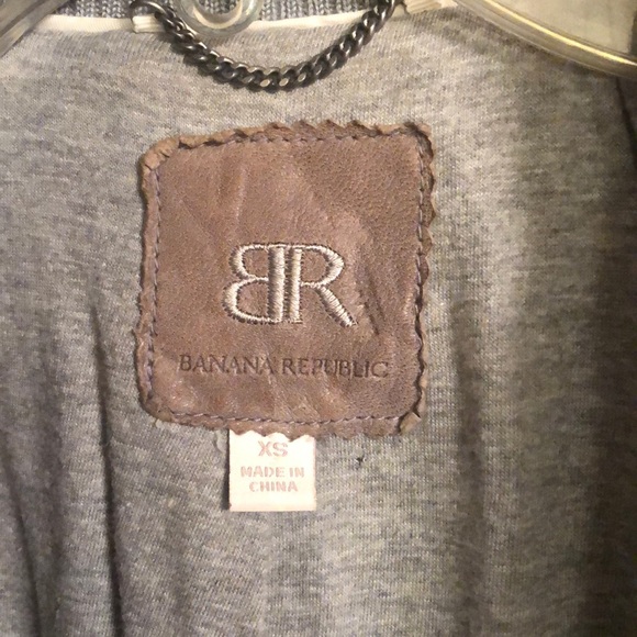 Banana Republic Gray Leather Jacket - Picture 2 of 8